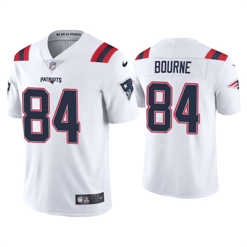 Youth New England Patriots #84 Kendrick Bourne 2021 White Vapor Untouchable Limited Stitched Jersey